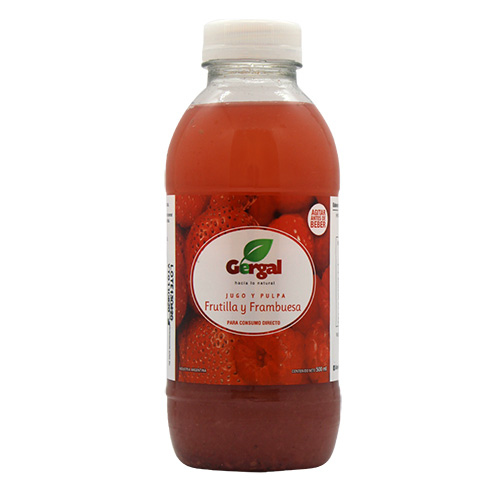 Jugos frutilla y frambuesa con azúcar x 500ml x 12 unidades