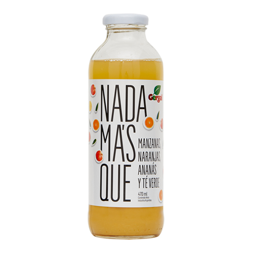 Manz, naranja, ananá y té verde NMQ 100% natural, sin azucar...