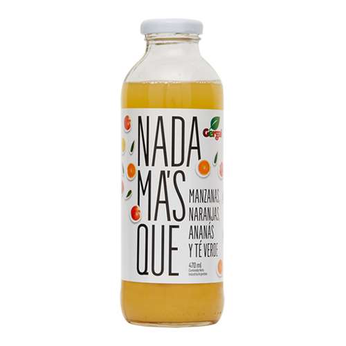 12 jugos manz, naranja, ananá y té verde NMQ sin azucar!